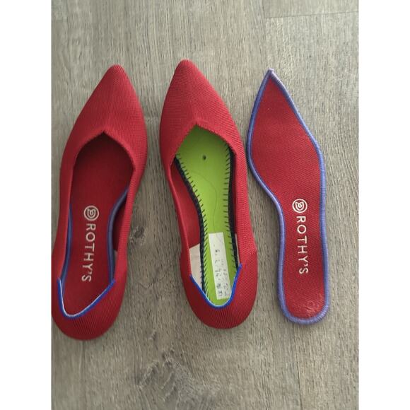 Rothy's The Point in Bright Scarlet Red Size 10 EUC - Picture 1 of 4